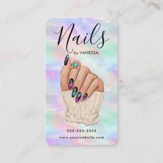 Nail Art Studio Manicurist Artist Stylish Opal 名刺 (正面)
