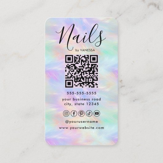 Nail Art Studio Manicurist Artist Stylish Opal 名刺 (裏面)