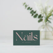 nail artist bold typography green and pink 名刺 (スタンド正面)