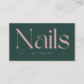 nail artist bold typography green and pink 名刺 (正面)
