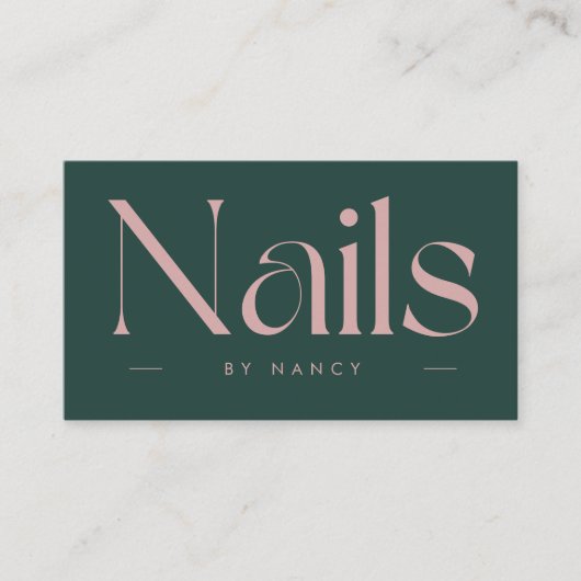 nail artist bold typography green and pink 名刺 (正面)