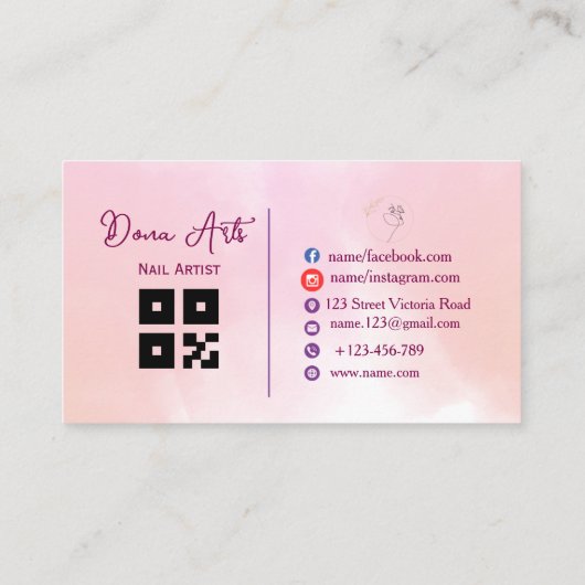 Nail Artist Business cards  名刺 (裏面)