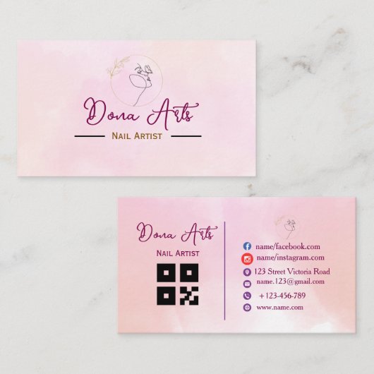 Nail Artist Business cards  名刺 (正面/裏面)