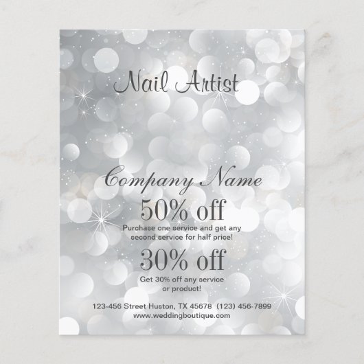nail artist business personalized flyer チラシ (正面)