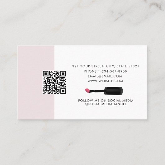 Nail Artist Client Appointment Card QR Code Logo 名刺 (裏面)