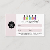 Nail Artist Client Appointment Card QR Code Logo 名刺 (正面)