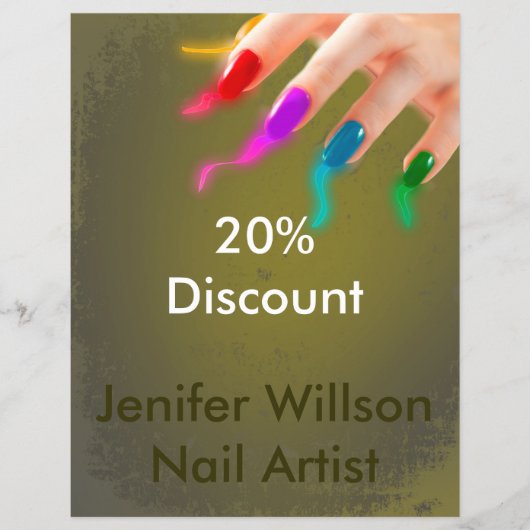 Nail Artist Discount Flyer チラシ (正面)