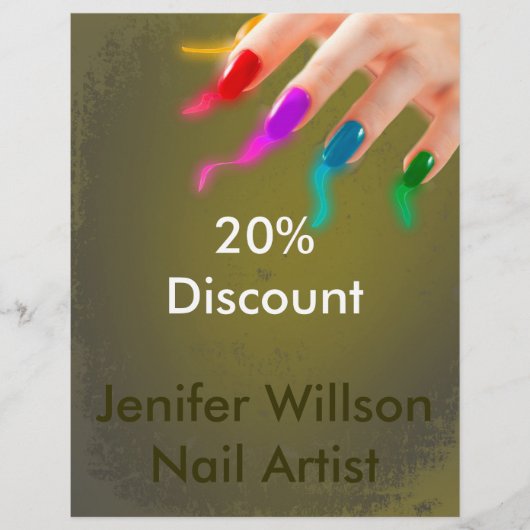 Nail Artist Discount Flyer チラシ (正面)