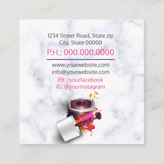 Nail Artist / Manicure スクエア名刺 (裏面)