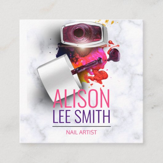 Nail Artist / Manicure スクエア名刺 (正面)