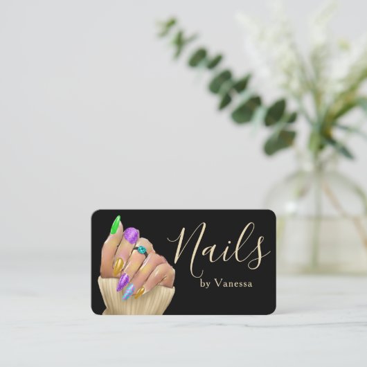 Nail Artist & Manicurist Modern Salon Style 名刺 (スタンド正面)
