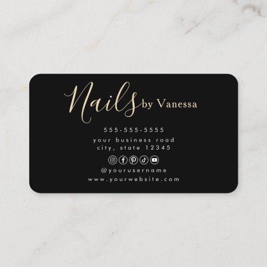 Nail Artist & Manicurist Modern Salon Style 名刺 (裏面)