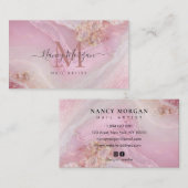 Nail Artist Monogram Pink Agate Marble  名刺 (正面/裏面)