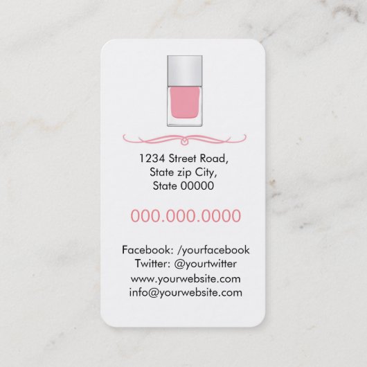 Nail Artist / Nail Polish 名刺 (裏面)