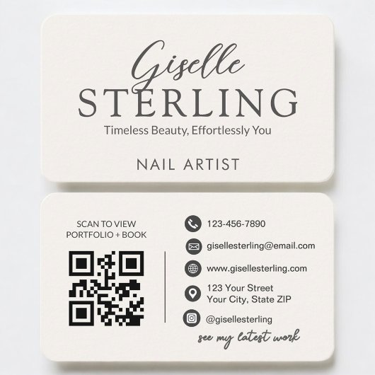 Nail Artist Neutral QR Code 名刺