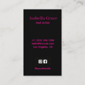 Nail Artist Photo Business Card 名刺 (裏面)