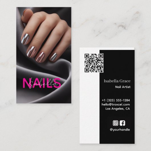Nail Artist Photo Business Card 名刺 (正面/裏面)