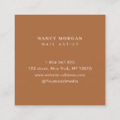 Nail Artist Photo Collage Terracotta Business Card スクエア名刺 (裏面)