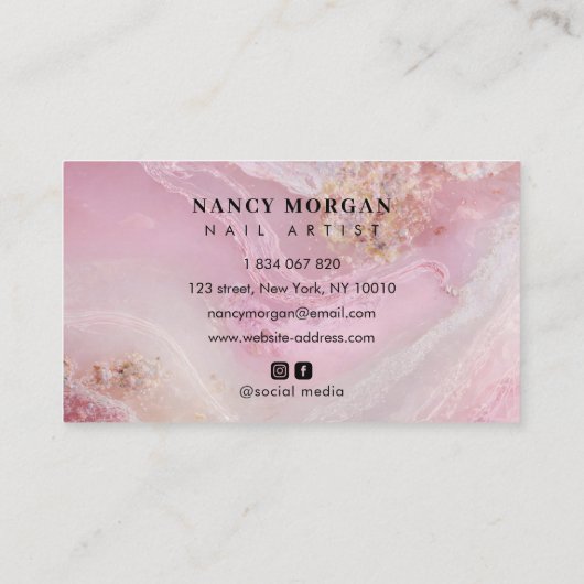 Nail Artist Pink Agate Marble  名刺 (裏面)