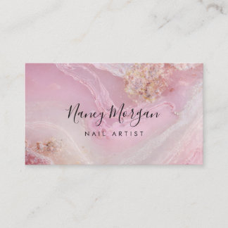 Nail Artist Pink Agate Marble 名刺