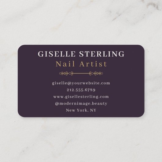 Nail Artist Purple 名刺 (裏面)