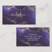 Nail Artist Purple Agate Gold Monogram 名刺 (正面/裏面)