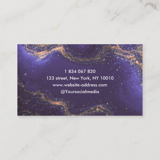 Nail Artist Purple Agate Gold Monogram 名刺 (裏面)