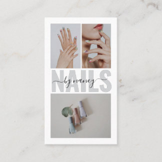 Nail Artist Qr Code Social Media 3 Photo Collage 名刺