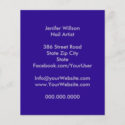 Nail Artist Salon チラシ (裏面)