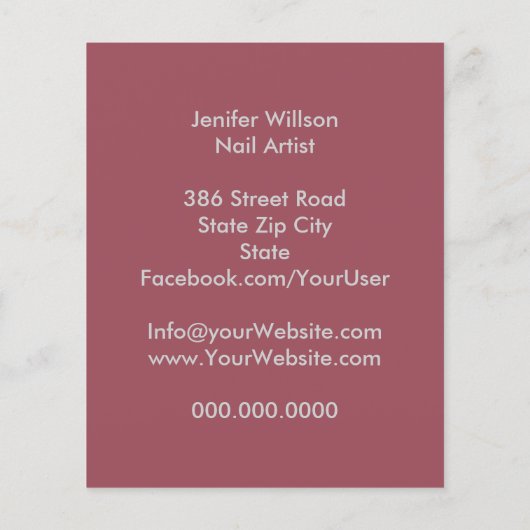 Nail Artist Salon チラシ (裏面)