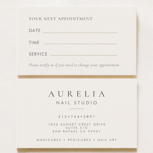Nail Artist Salon Appointment Card 名刺