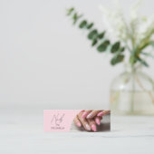 Nail Artist Salon Script Typography Photo スキニー名刺 (スタンド正面)