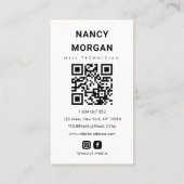 Nail Artist Social Media QR Code 3 Photo Collage  名刺 (裏面)