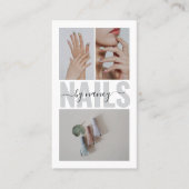 Nail Artist Social Media QR Code 3 Photo Collage 名刺 (正面)