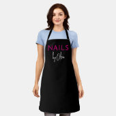 Nail Artist Technician Modern Typography Apron エプロン (着用した状態)