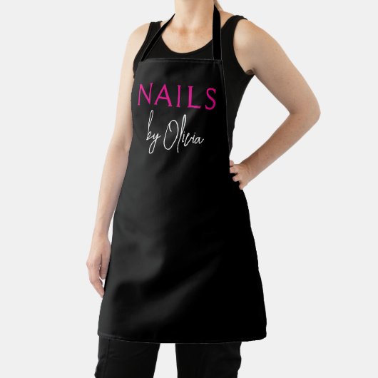 Nail Artist Technician Modern Typography Apron エプロン (インサイチュ)