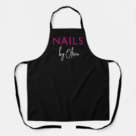 Nail Artist Technician Modern Typography Apron エプロン
