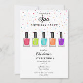Nail Manicure Pedicure Mani Pedi Girl Spa Birthday 招待状 (正面)
