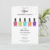 Nail Manicure Pedicure Mani Pedi Girl Spa Birthday 招待状 (スタンド正面)