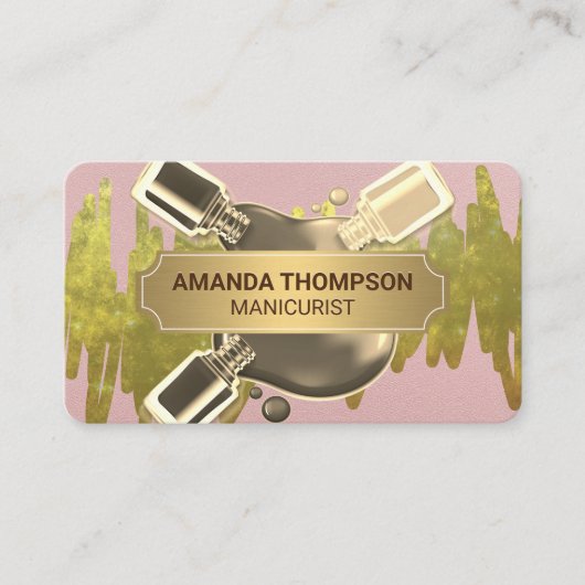 Nail Polish | Manicure | Gold Foil 予約カード (正面)