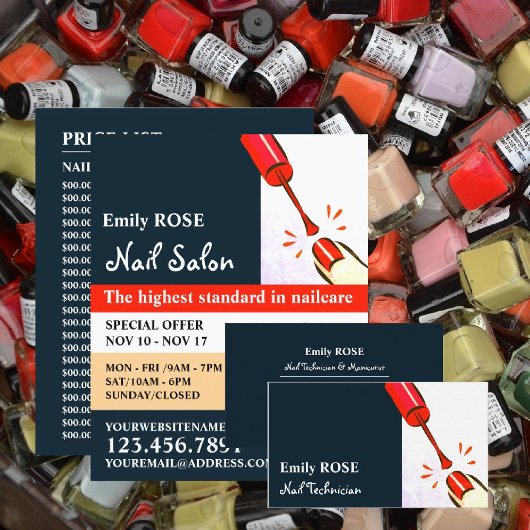 Nail Polish, Nail Technician, Nail Salon Advert チラシ