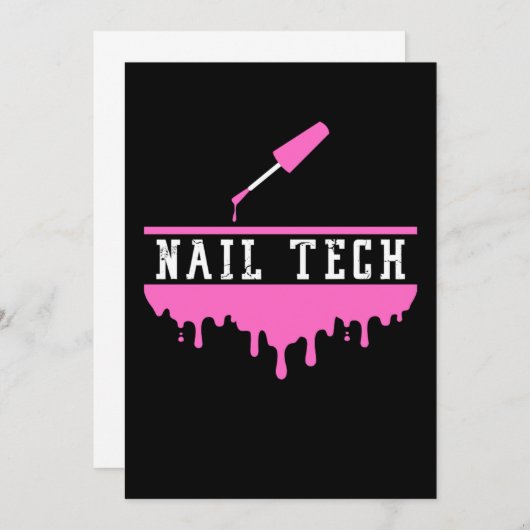 Nail Polish Tech Technician Manicurist Pedicurist  招待状 (正面/裏面)