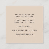 Nail Salon Beauty Technician Script Beige 3 Photo コーリングカード (裏面)