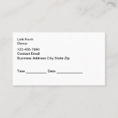 Nail Salon Classy Appointment Cards 名刺 (裏面)