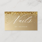 Nail salon Gold glitter Confetti Business Card 名刺 (正面)
