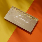 Nail salon Gold glitter Confetti Business Card 名刺