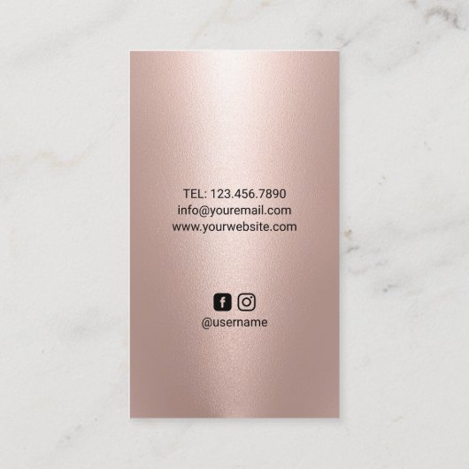 Nail Salon Manicurist Rose Gold Polish Splash #2 名刺 (裏面)