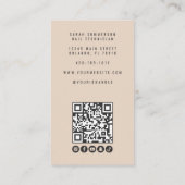 Nail Salon QR Code Photo Script Beige 名刺 (裏面)