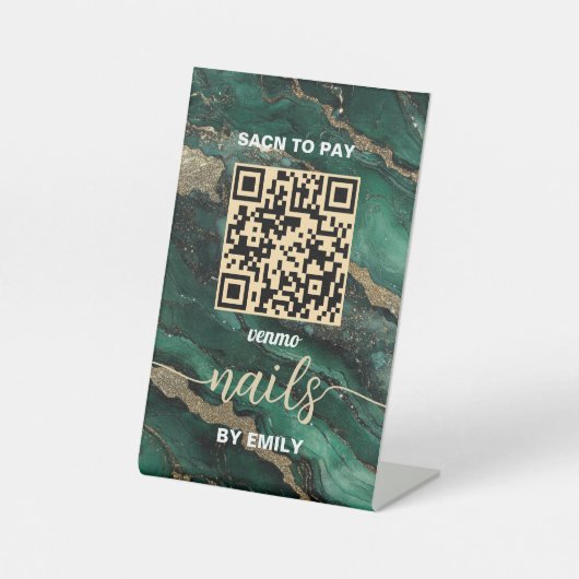 Nail Salon Venmo QR Code Payment | Scan to Pay  台座サイン (正面)