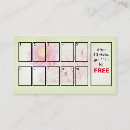 Nail Spa business cards 名刺 (裏面)